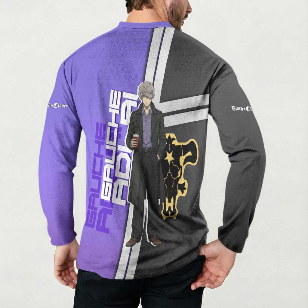 Black Clover Gauche Adlai Button Sweatshirt Anime Illustration Style
