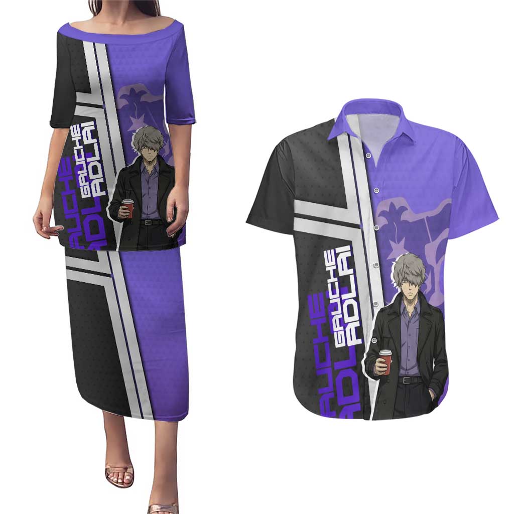 Black Clover Gauche Adlai Couples Matching Puletasi and Hawaiian Shirt Anime Illustration Style