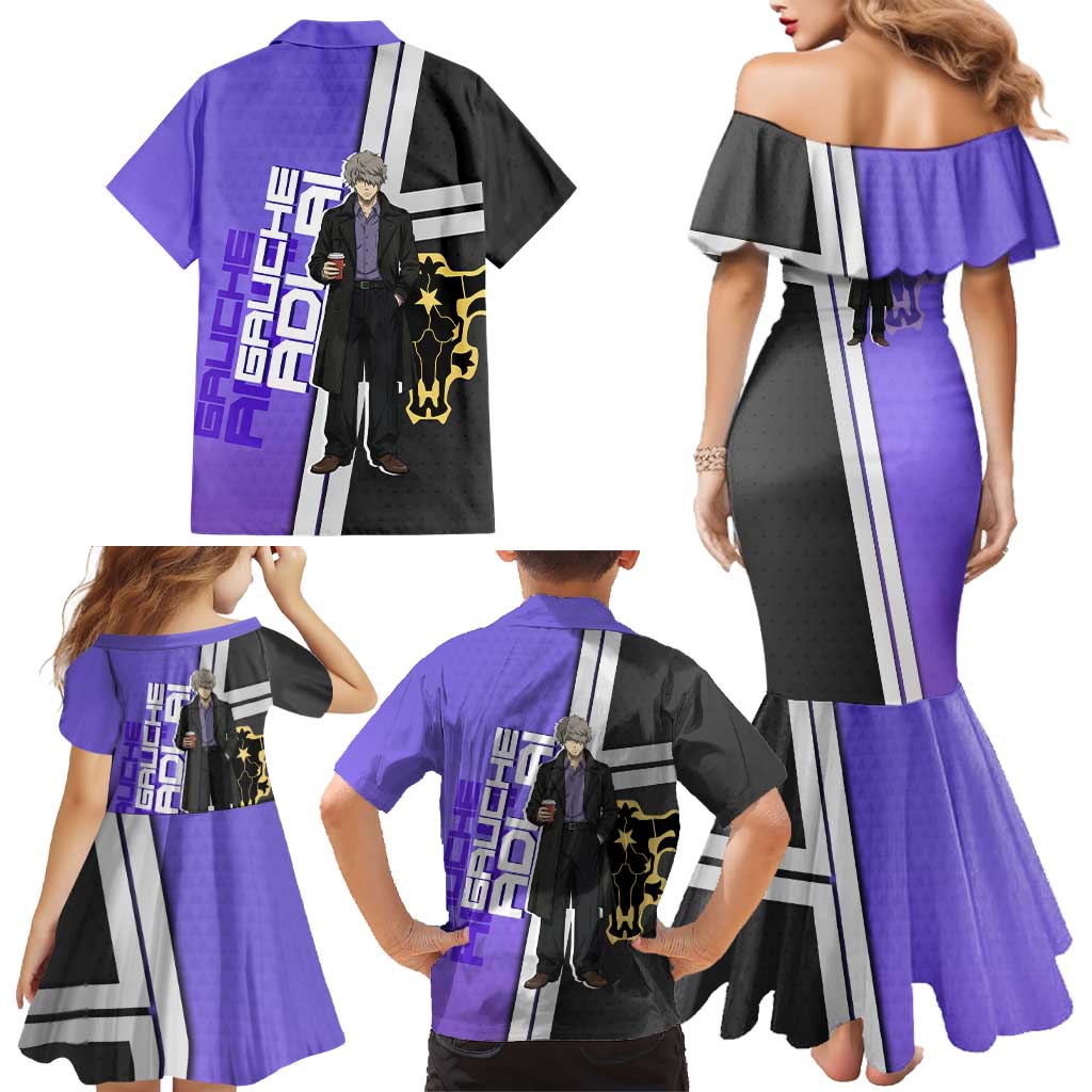 Black Clover Gauche Adlai Family Matching Mermaid Dress and Hawaiian Shirt Anime Illustration Style