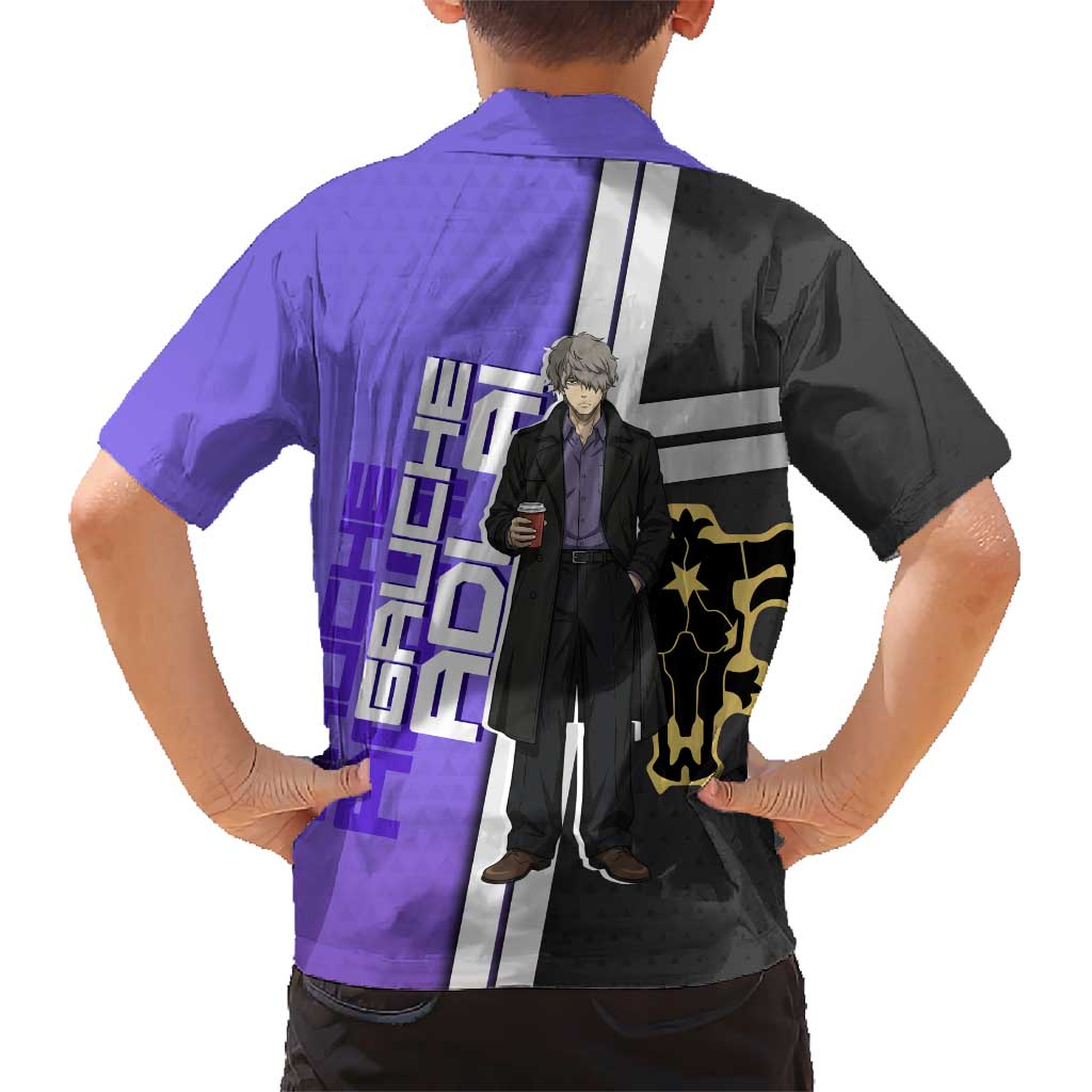 Black Clover Gauche Adlai Family Matching Off Shoulder Short Dress and Hawaiian Shirt Anime Illustration Style
