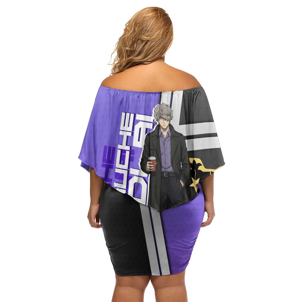 Black Clover Gauche Adlai Family Matching Off Shoulder Short Dress and Hawaiian Shirt Anime Illustration Style