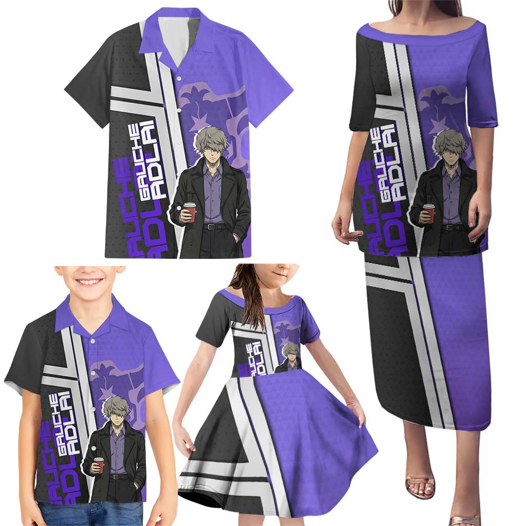 Black Clover Gauche Adlai Family Matching Puletasi and Hawaiian Shirt Anime Illustration Style