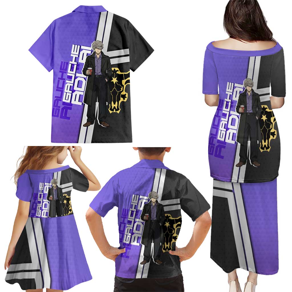 Black Clover Gauche Adlai Family Matching Puletasi and Hawaiian Shirt Anime Illustration Style