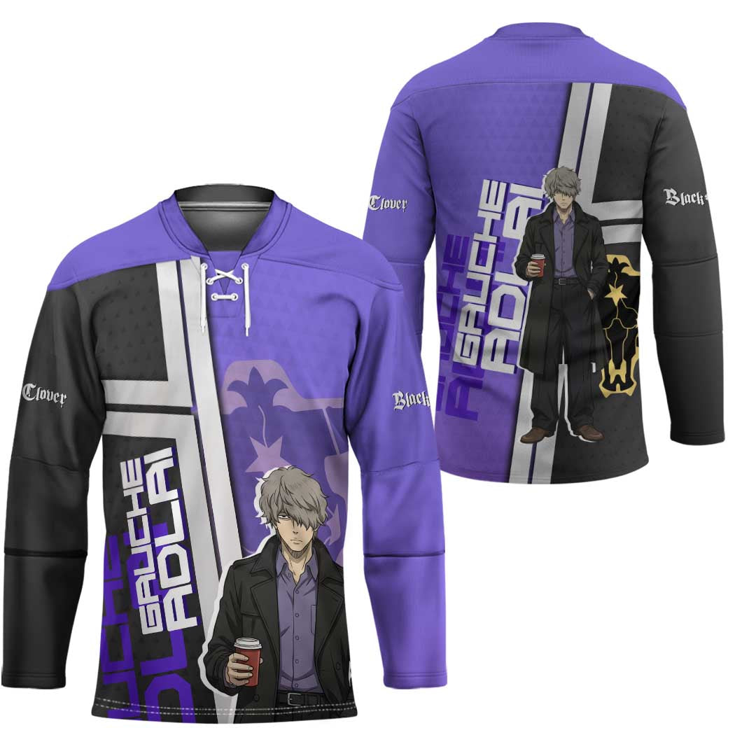 Black Clover Gauche Adlai Hockey Jersey Anime Illustration Style
