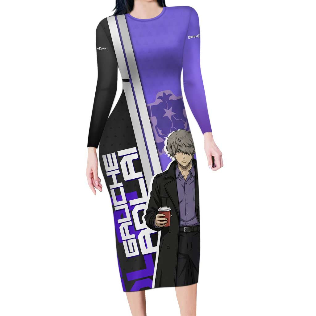 Black Clover Gauche Adlai Long Sleeve Bodycon Dress Anime Illustration Style