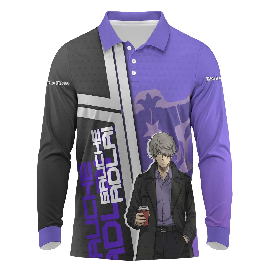 Black Clover Gauche Adlai Long Sleeve Polo Shirt Anime Illustration Style