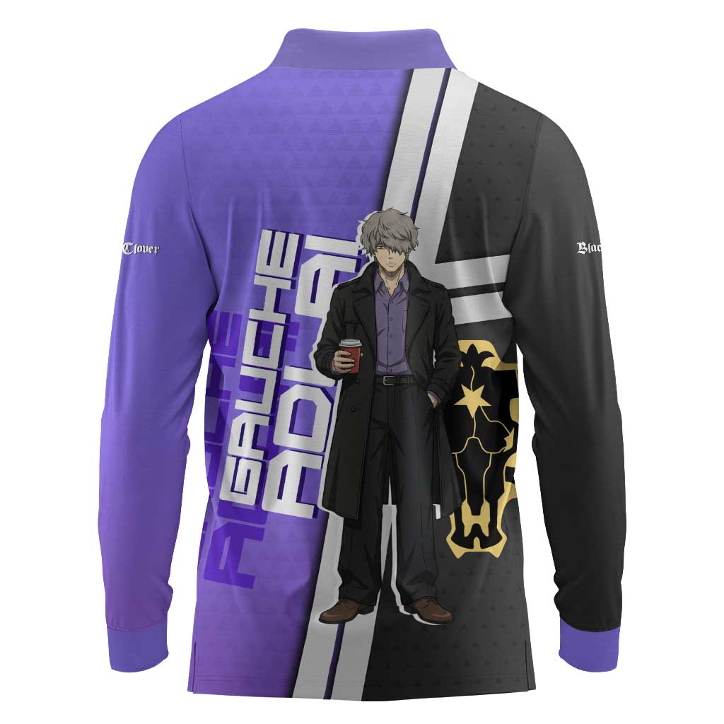 Black Clover Gauche Adlai Long Sleeve Polo Shirt Anime Illustration Style