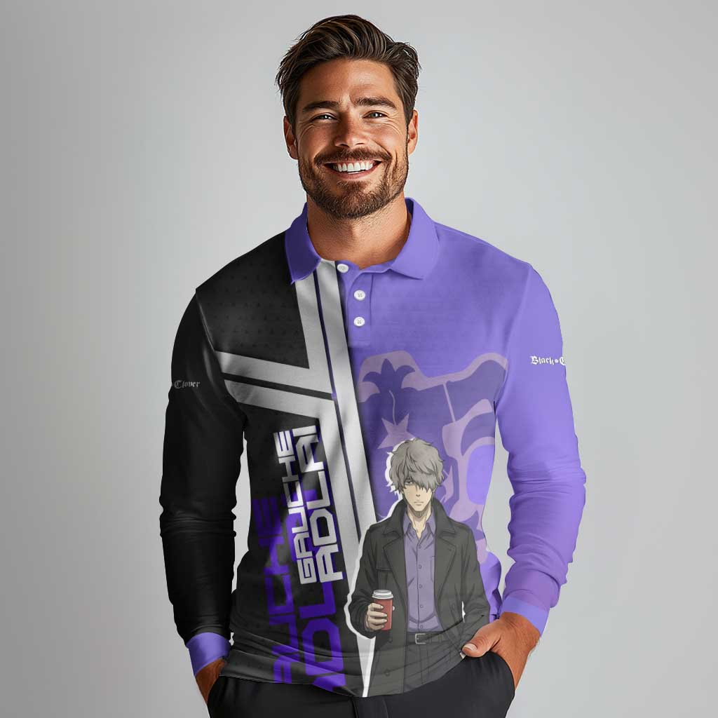Black Clover Gauche Adlai Long Sleeve Polo Shirt Anime Illustration Style