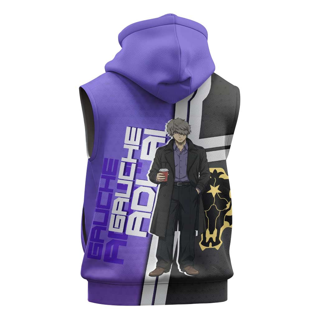 Black Clover Gauche Adlai Sleeveless Zip Hoodie Anime Illustration Style