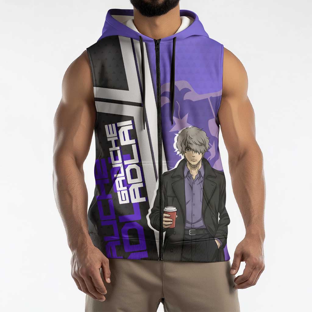 Black Clover Gauche Adlai Sleeveless Zip Hoodie Anime Illustration Style