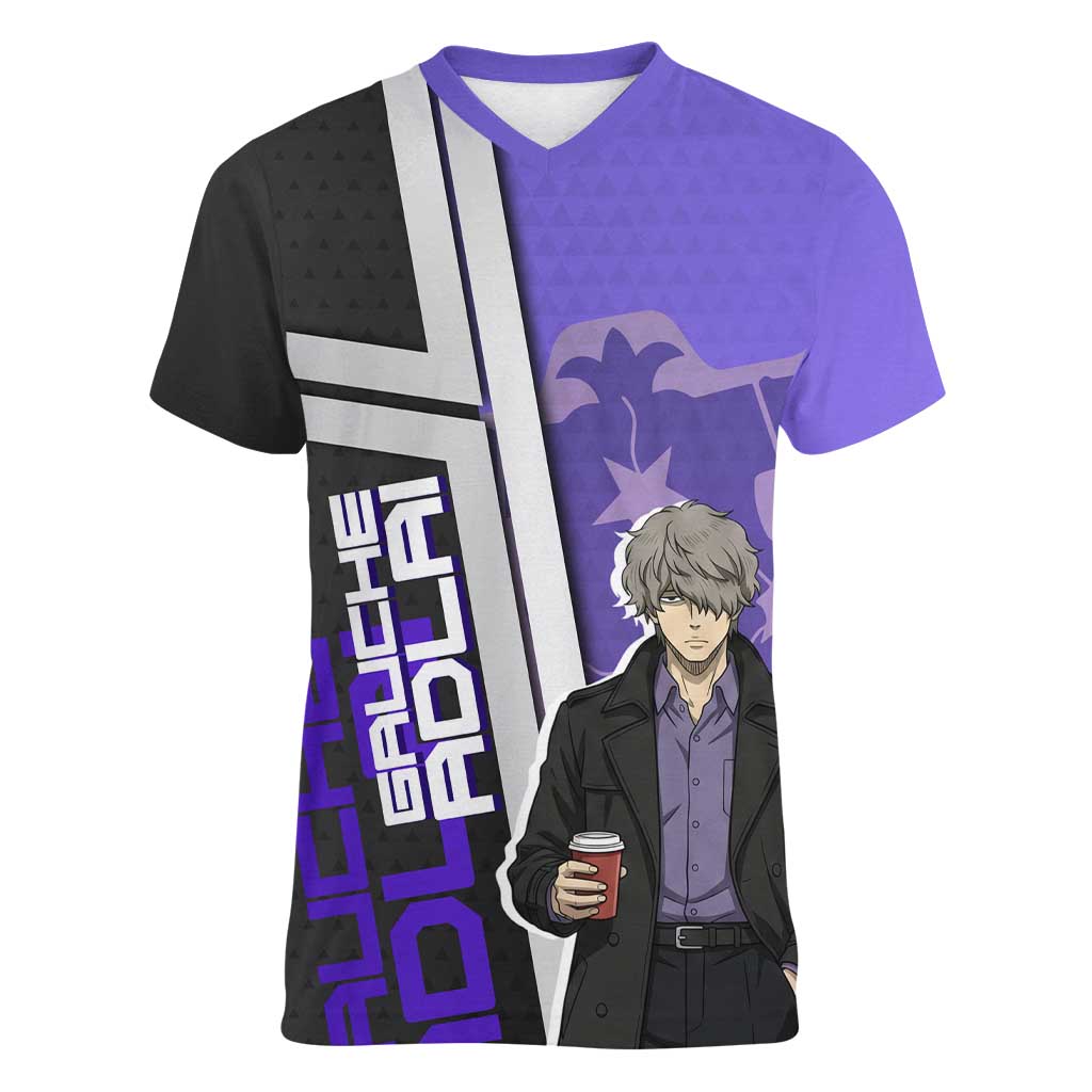 Black Clover Gauche Adlai Women V-Neck T-Shirt Anime Illustration Style