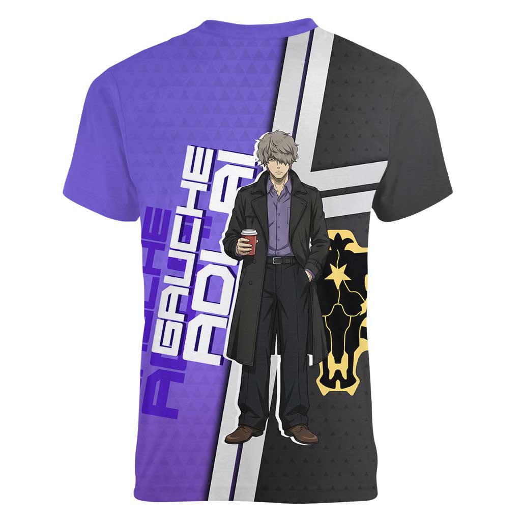 Black Clover Gauche Adlai Women V-Neck T-Shirt Anime Illustration Style