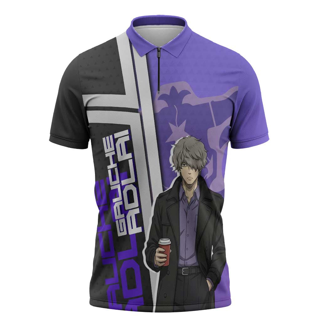 Black Clover Gauche Adlai Zipper Polo Shirt Anime Illustration Style