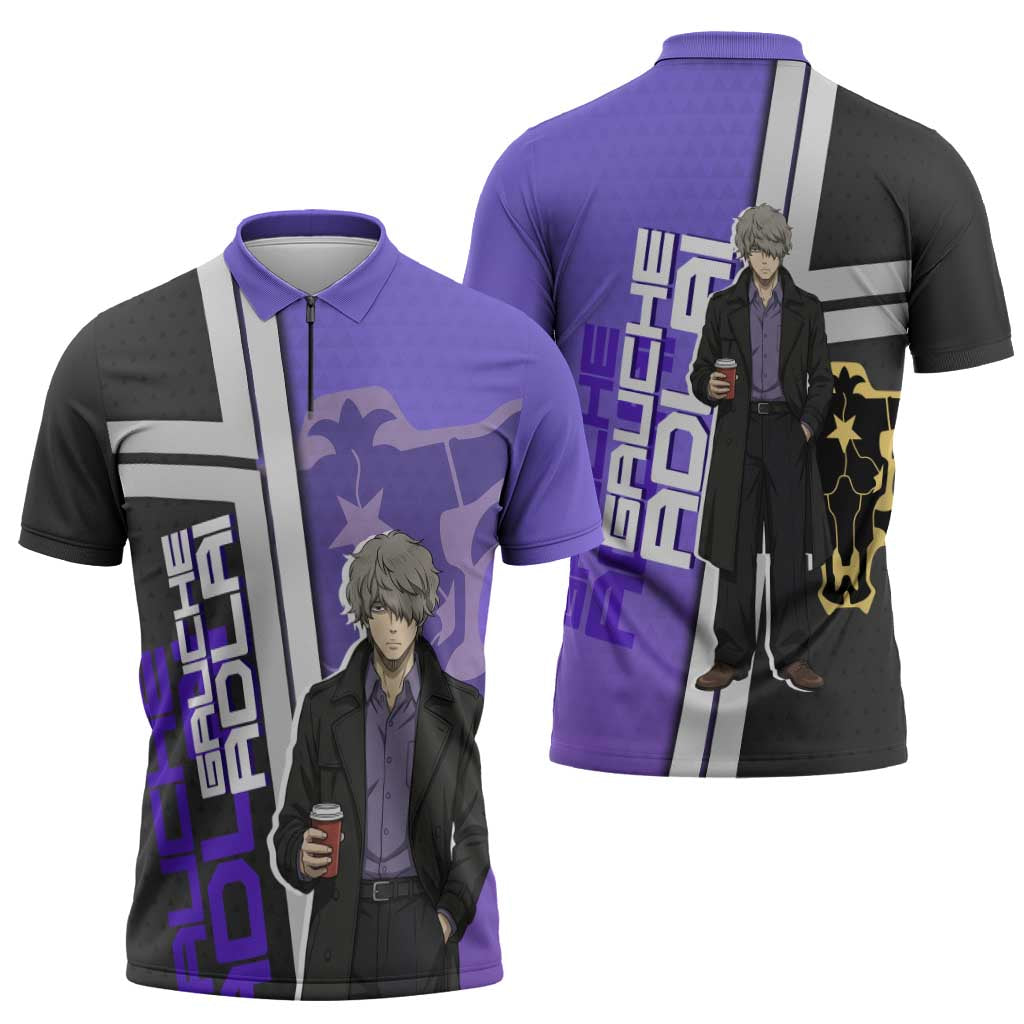 Black Clover Gauche Adlai Zipper Polo Shirt Anime Illustration Style