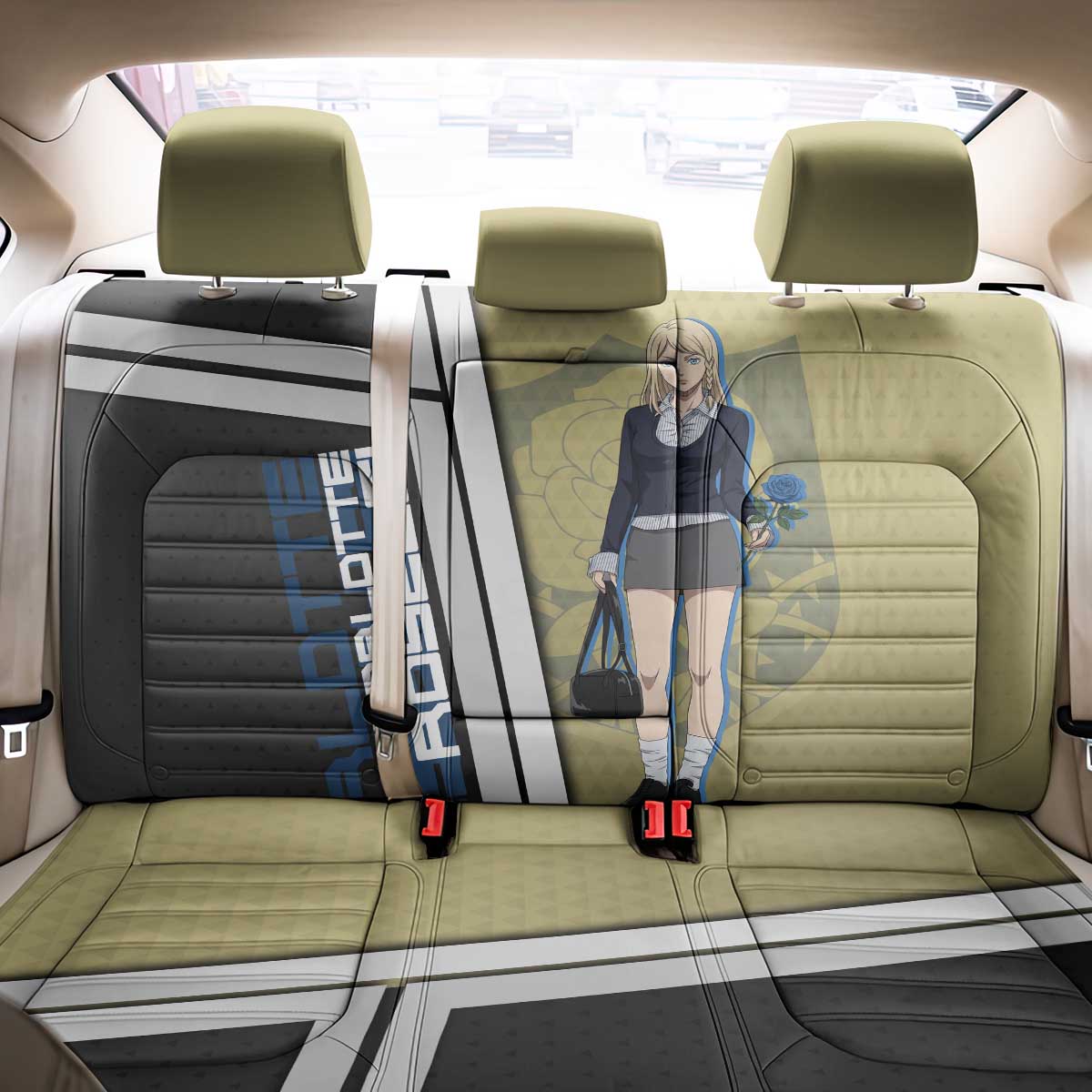 Black Clover Charlotte Roselei Back Car Seat Cover Anime Illustration Style