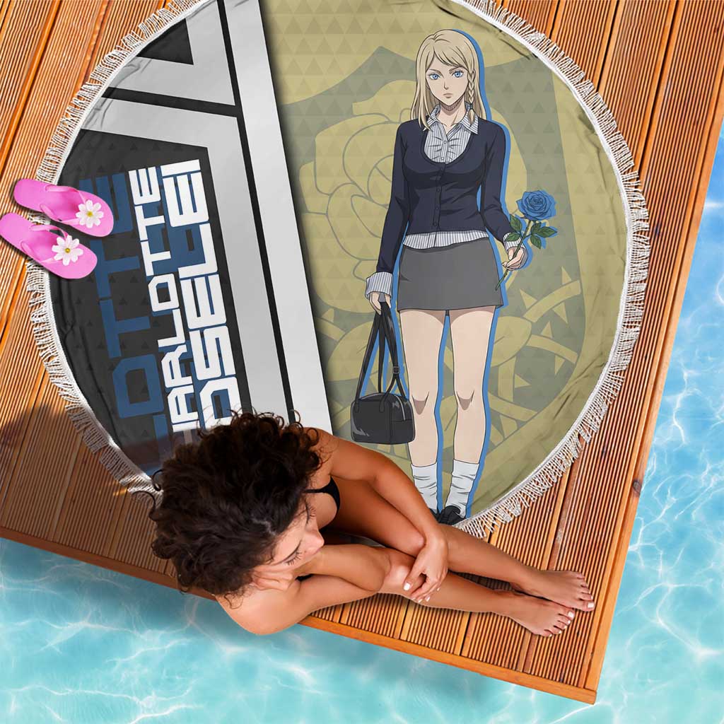 Black Clover Charlotte Roselei Beach Blanket Anime Illustration Style