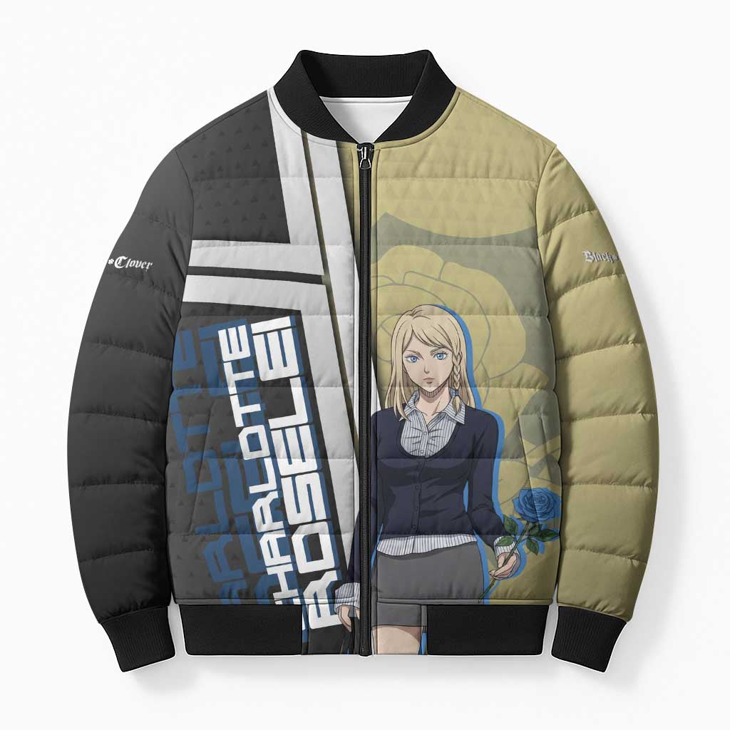 Black Clover Charlotte Roselei Bomber Puffer Jacket Anime Illustration Style