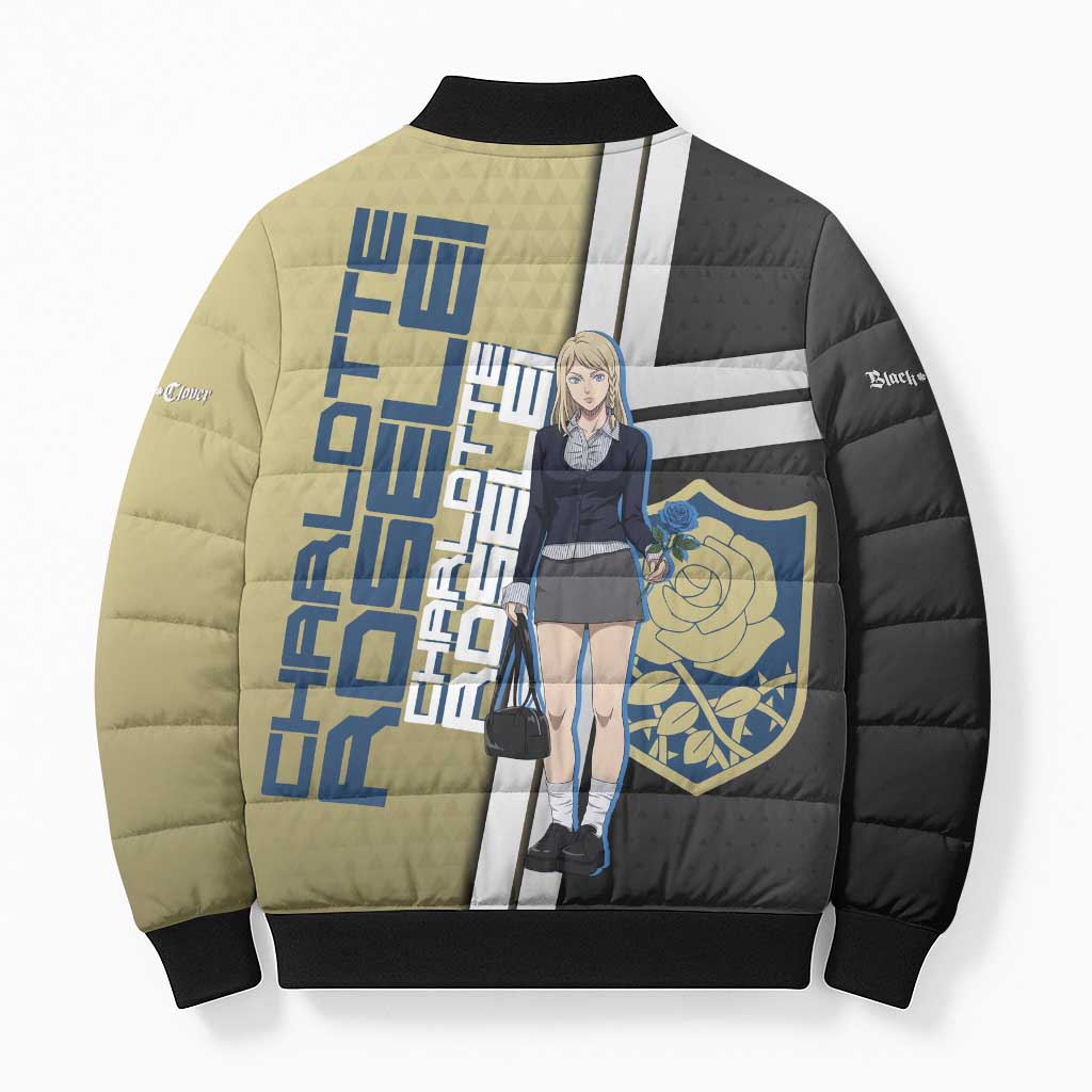 Black Clover Charlotte Roselei Bomber Puffer Jacket Anime Illustration Style