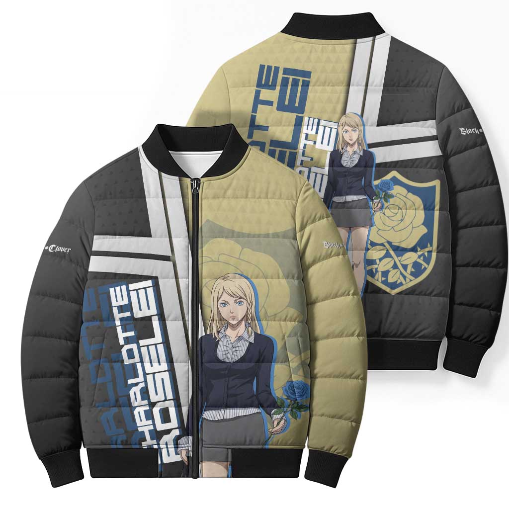 Black Clover Charlotte Roselei Bomber Puffer Jacket Anime Illustration Style
