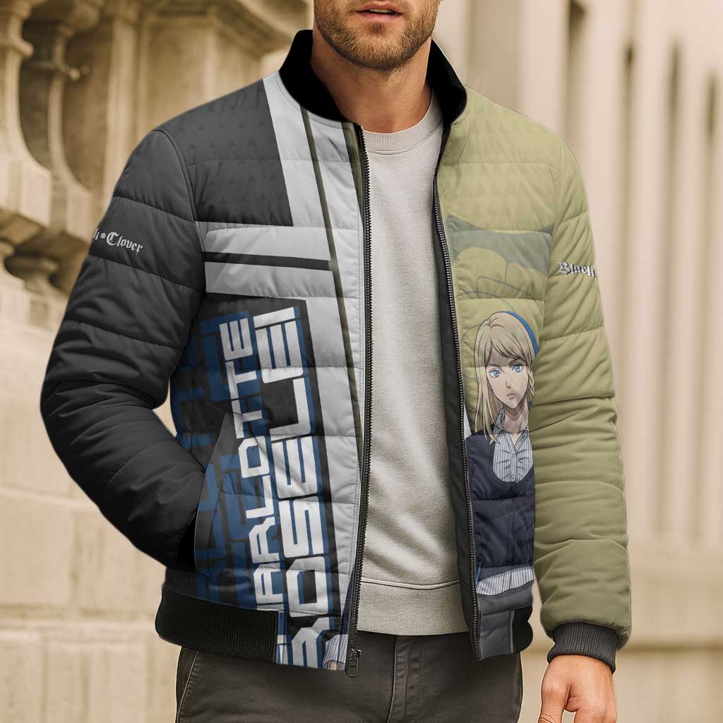 Black Clover Charlotte Roselei Bomber Puffer Jacket Anime Illustration Style