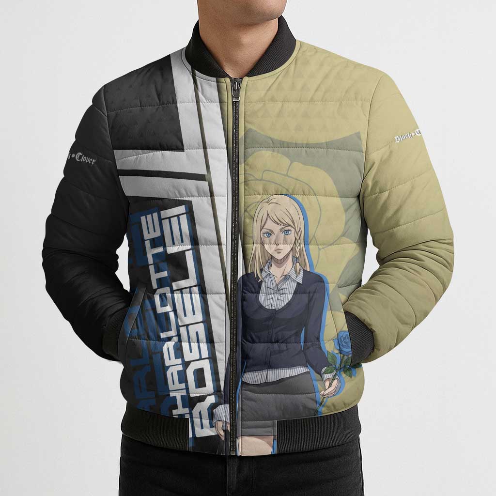 Black Clover Charlotte Roselei Bomber Puffer Jacket Anime Illustration Style