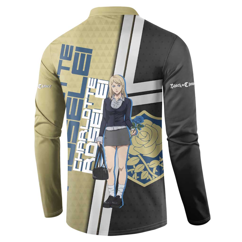 Black Clover Charlotte Roselei Button Sweatshirt Anime Illustration Style