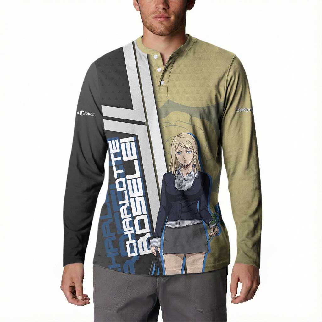 Black Clover Charlotte Roselei Button Sweatshirt Anime Illustration Style