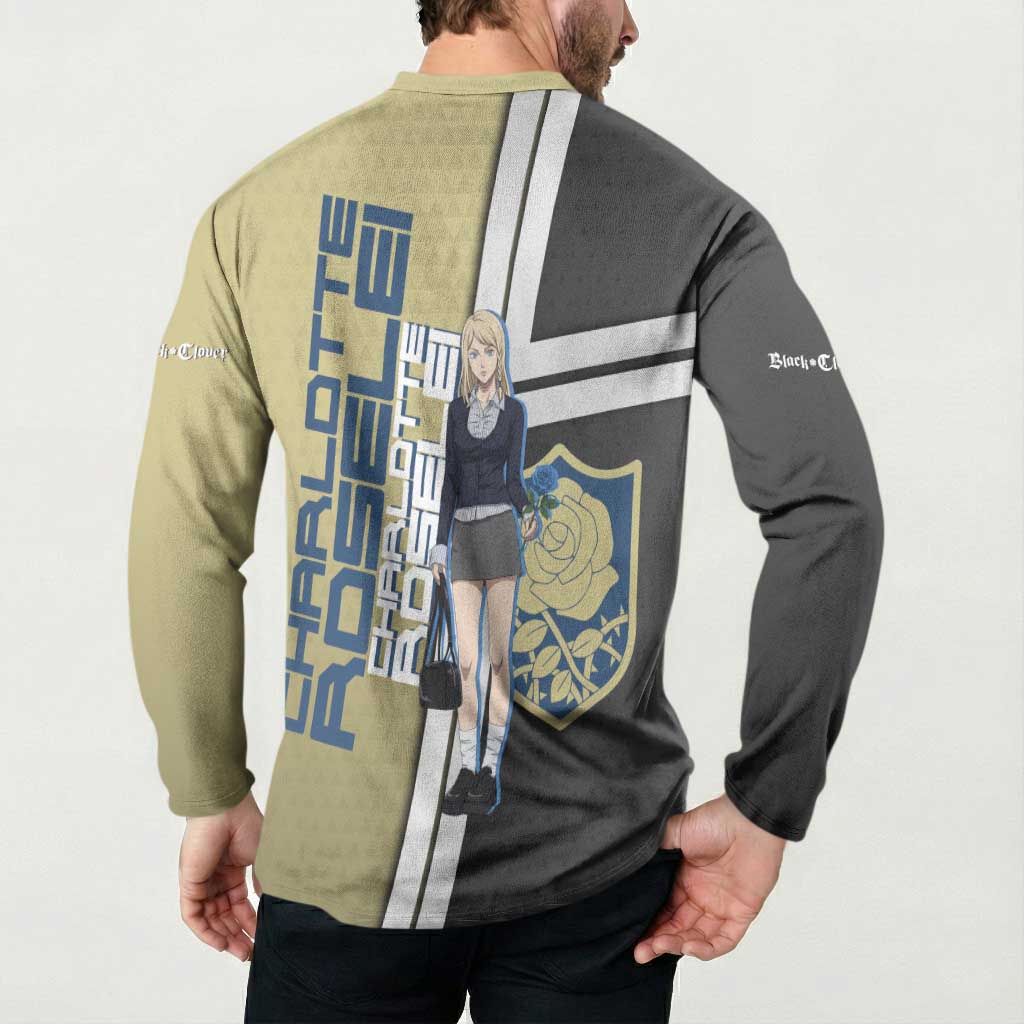 Black Clover Charlotte Roselei Button Sweatshirt Anime Illustration Style