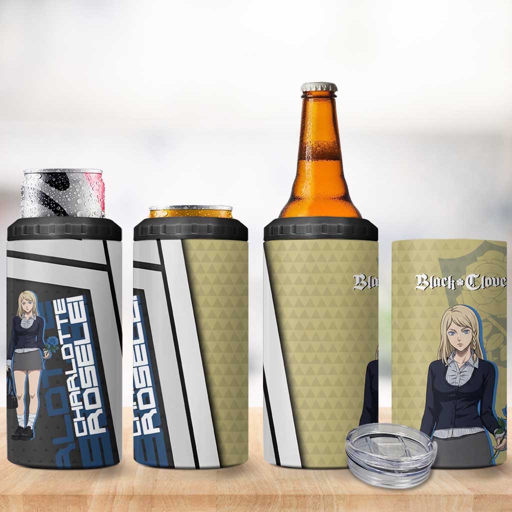 Black Clover Charlotte Roselei 4 in 1 Can Cooler Tumbler Anime Illustration Style