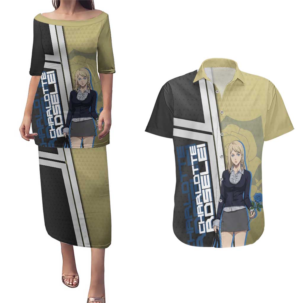 Black Clover Charlotte Roselei Couples Matching Puletasi and Hawaiian Shirt Anime Illustration Style