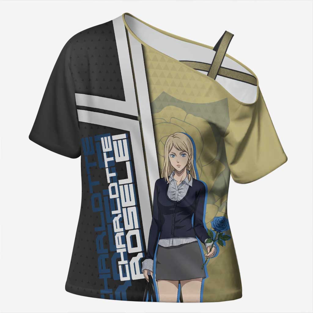 Black Clover Charlotte Roselei Cross Shoulder Shirt Anime Illustration Style