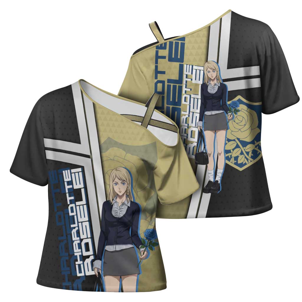 Black Clover Charlotte Roselei Cross Shoulder Shirt Anime Illustration Style