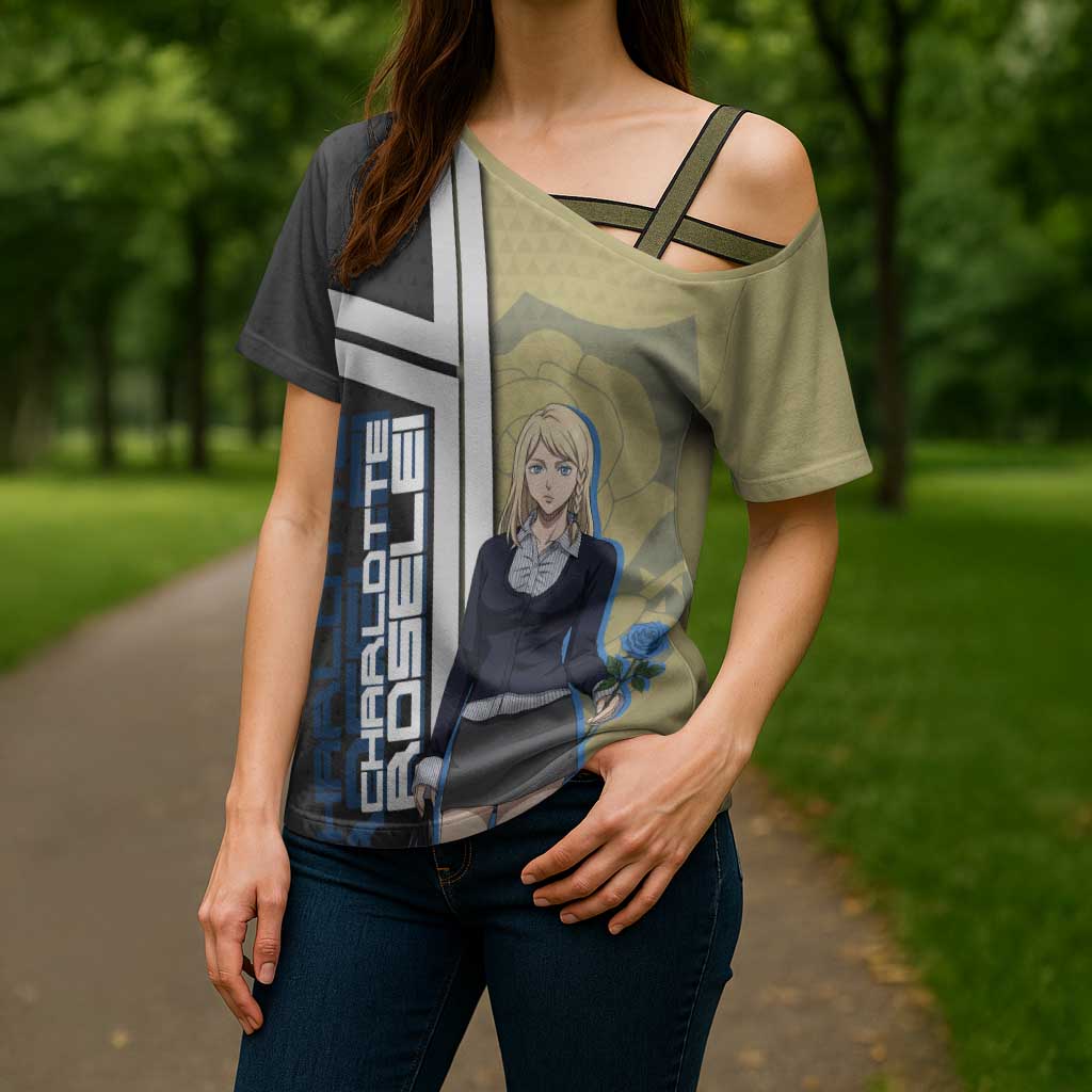 Black Clover Charlotte Roselei Cross Shoulder Shirt Anime Illustration Style