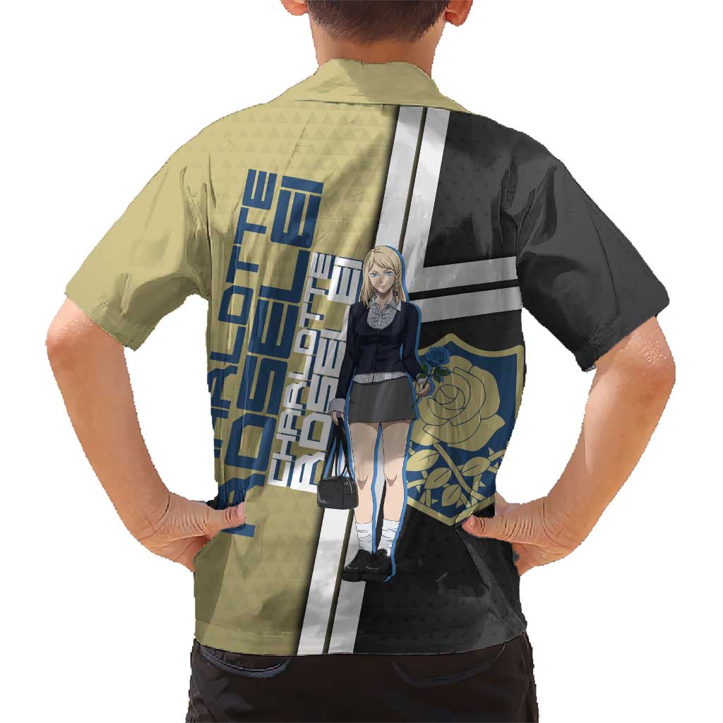 Black Clover Charlotte Roselei Family Matching Off Shoulder Short Dress and Hawaiian Shirt Anime Illustration Style