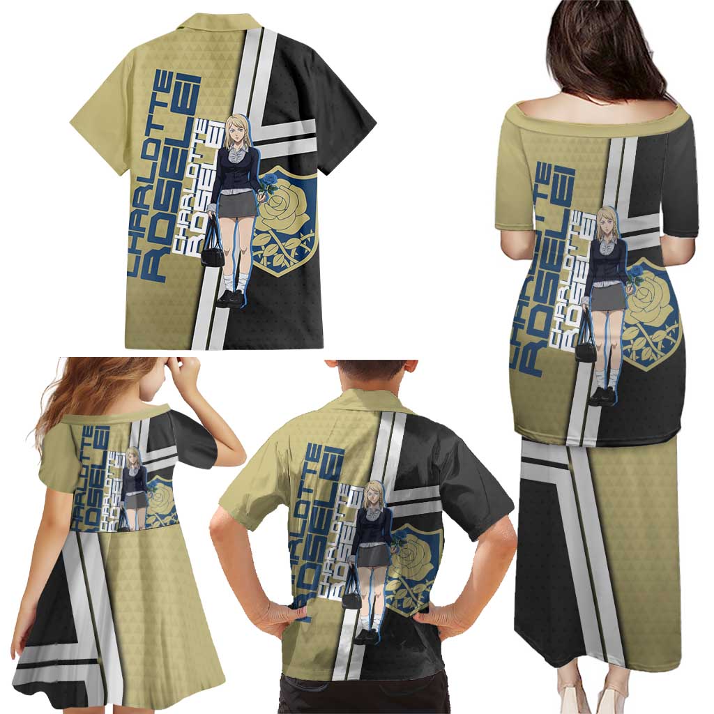 Black Clover Charlotte Roselei Family Matching Puletasi and Hawaiian Shirt Anime Illustration Style
