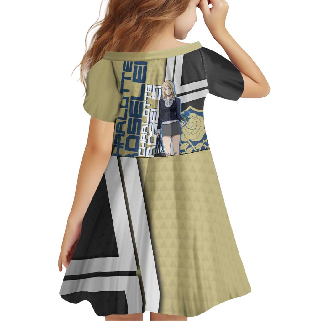 Black Clover Charlotte Roselei Family Matching Short Sleeve Bodycon Dress and Hawaiian Shirt Anime Illustration Style