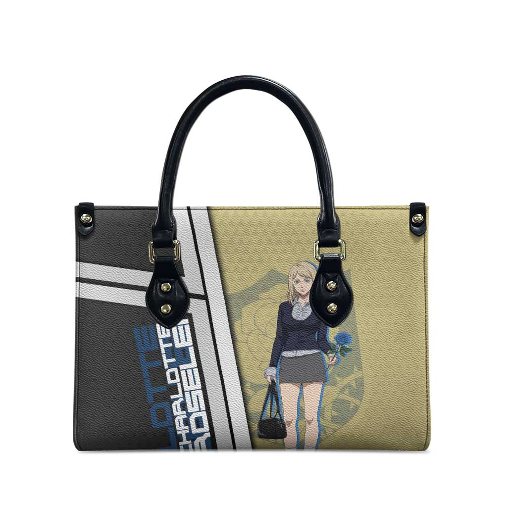 Black Clover Charlotte Roselei Leather Bag Anime Illustration Style