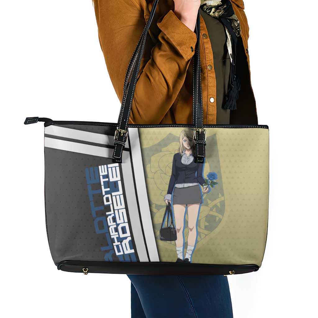 Black Clover Charlotte Roselei Leather Tote Bag Anime Illustration Style