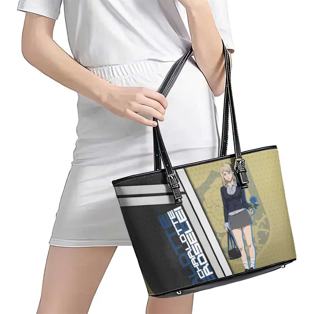 Black Clover Charlotte Roselei Leather Tote Bag Anime Illustration Style