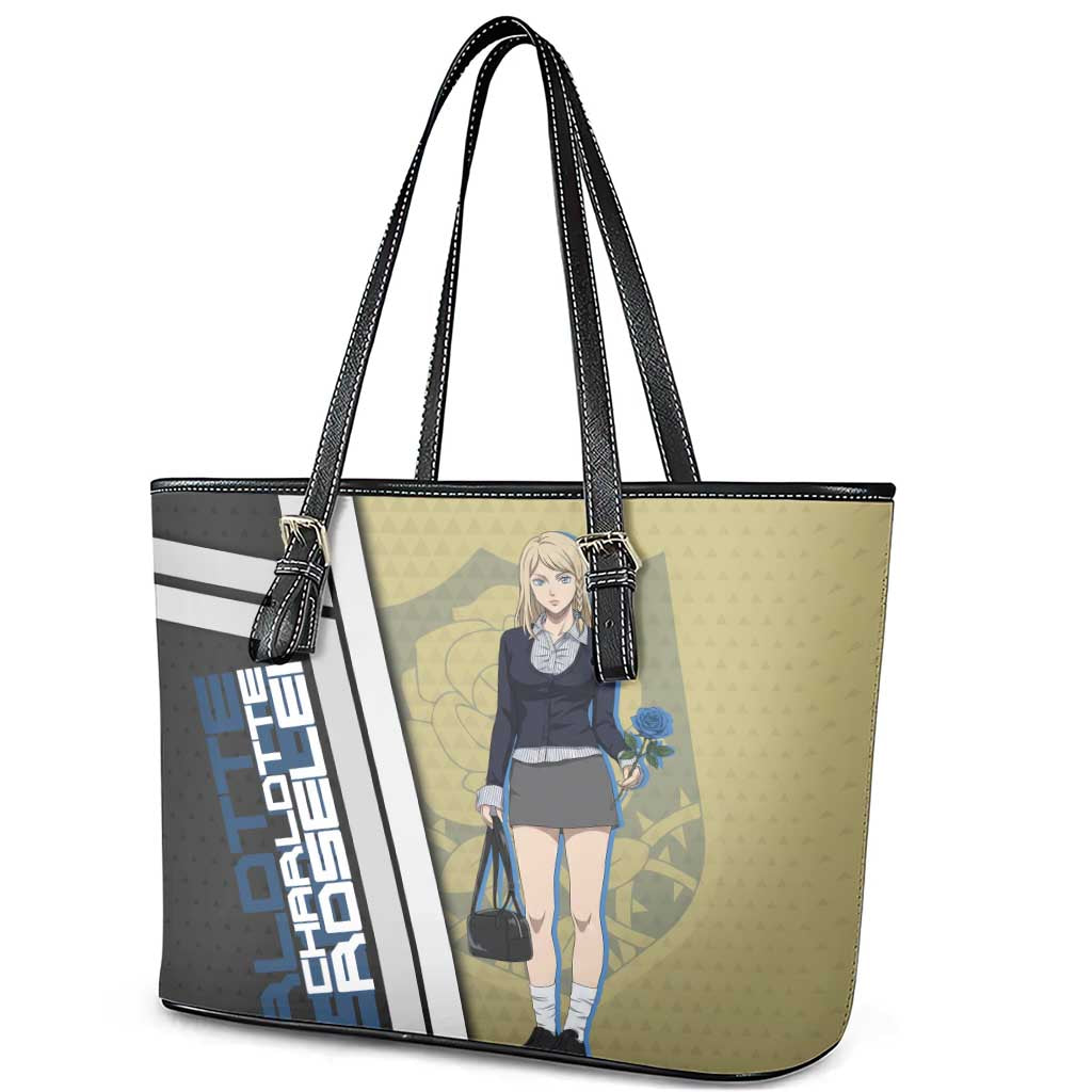 Black Clover Charlotte Roselei Leather Tote Bag Anime Illustration Style