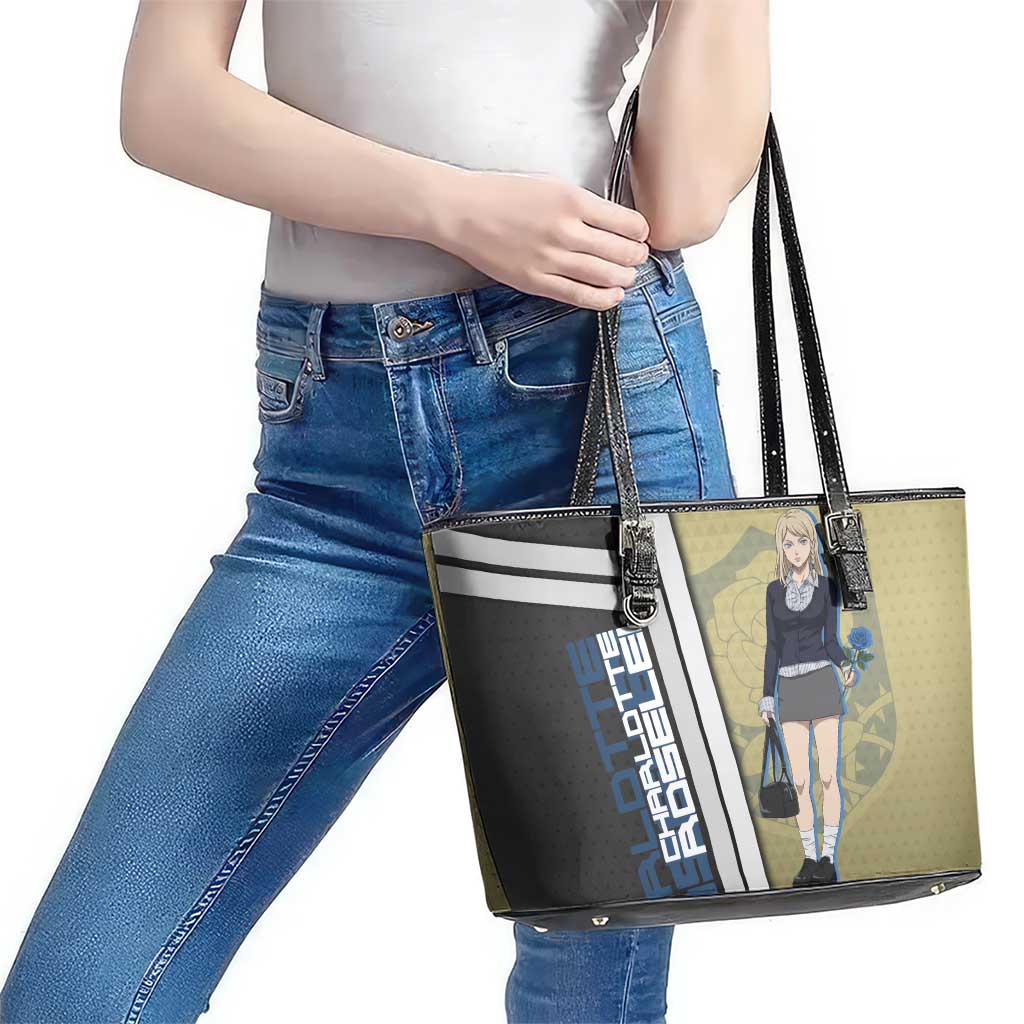 Black Clover Charlotte Roselei Leather Tote Bag Anime Illustration Style