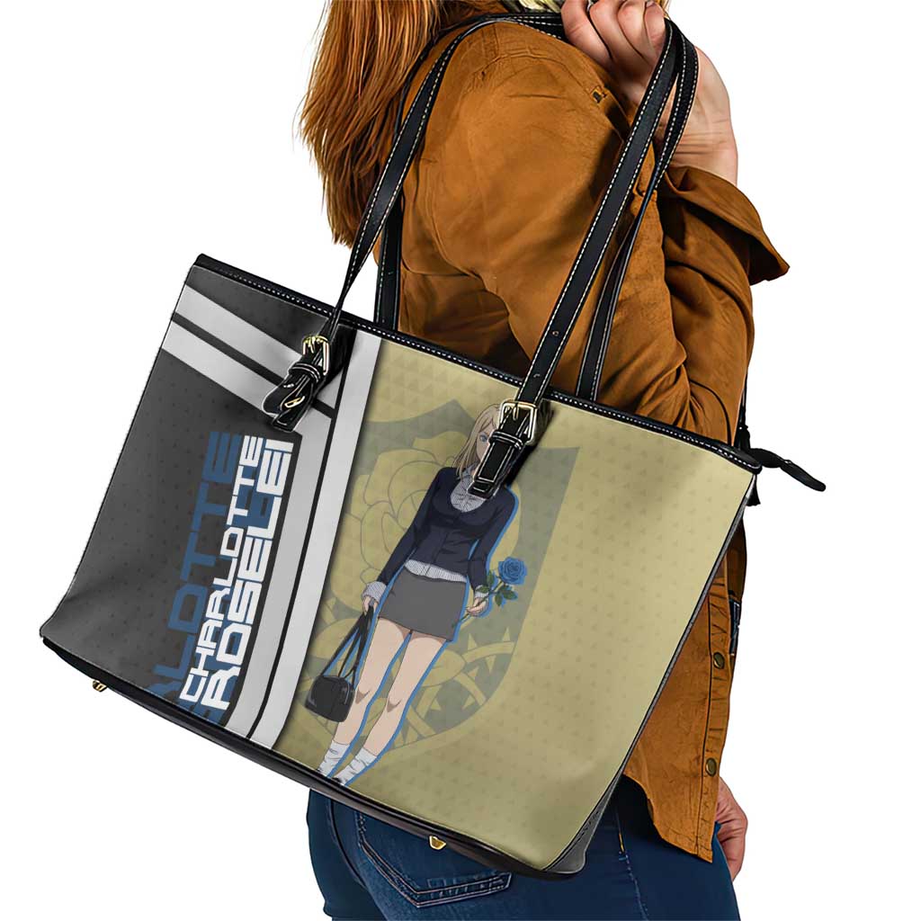 Black Clover Charlotte Roselei Leather Tote Bag Anime Illustration Style