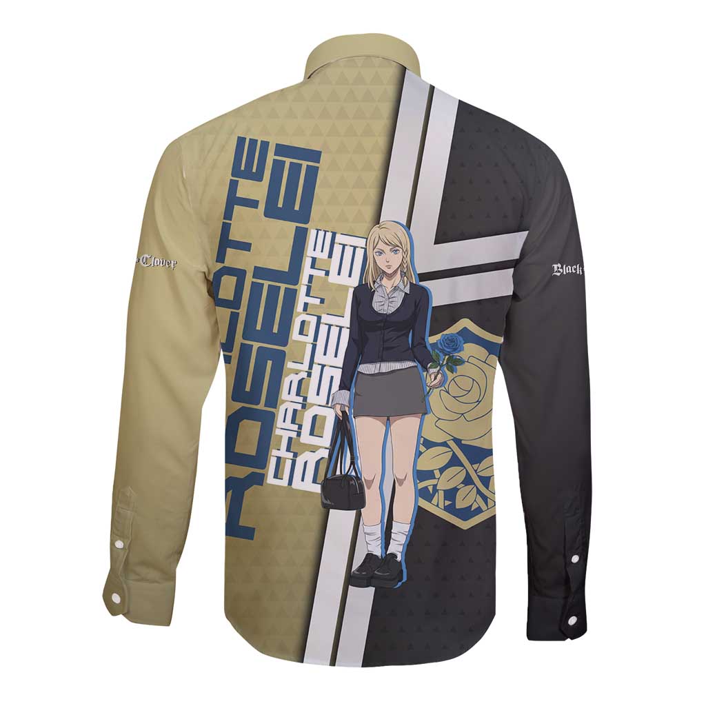 Black Clover Charlotte Roselei Long Sleeve Button Shirt Anime Illustration Style