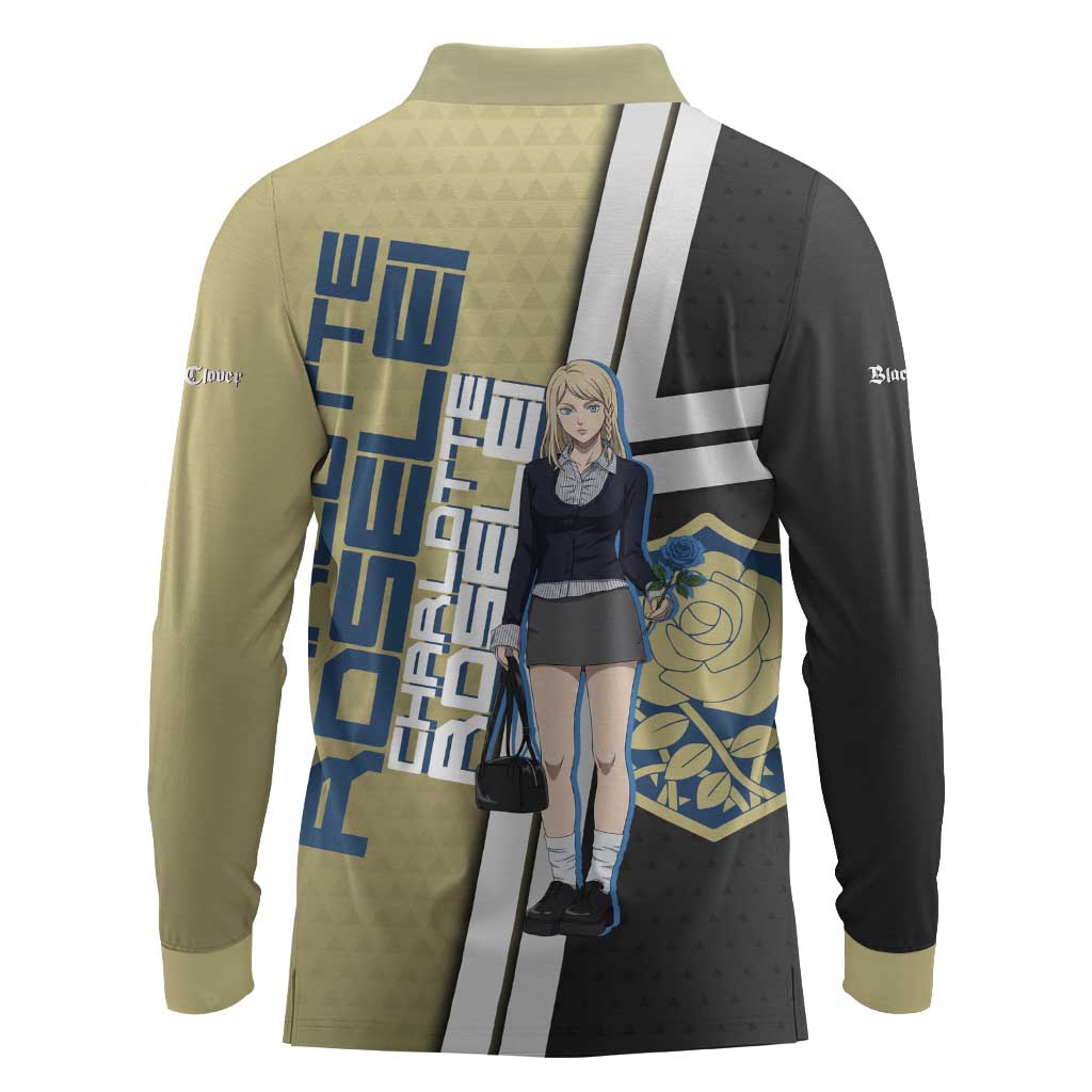 Black Clover Charlotte Roselei Long Sleeve Polo Shirt Anime Illustration Style