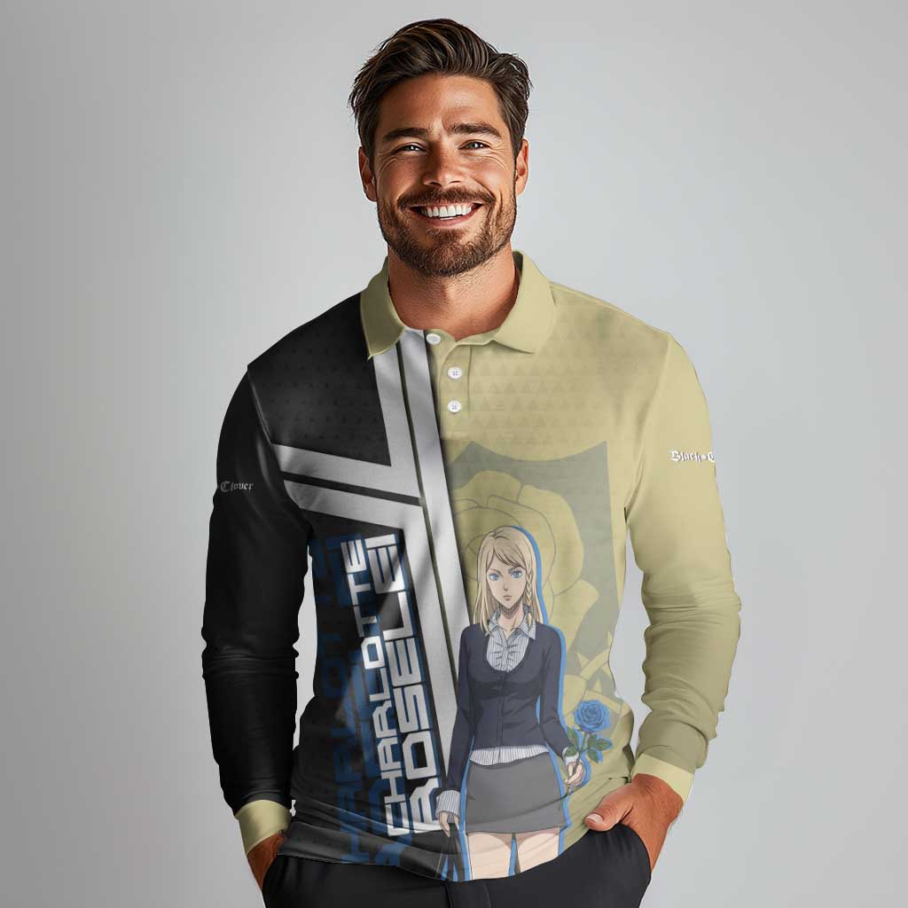 Black Clover Charlotte Roselei Long Sleeve Polo Shirt Anime Illustration Style