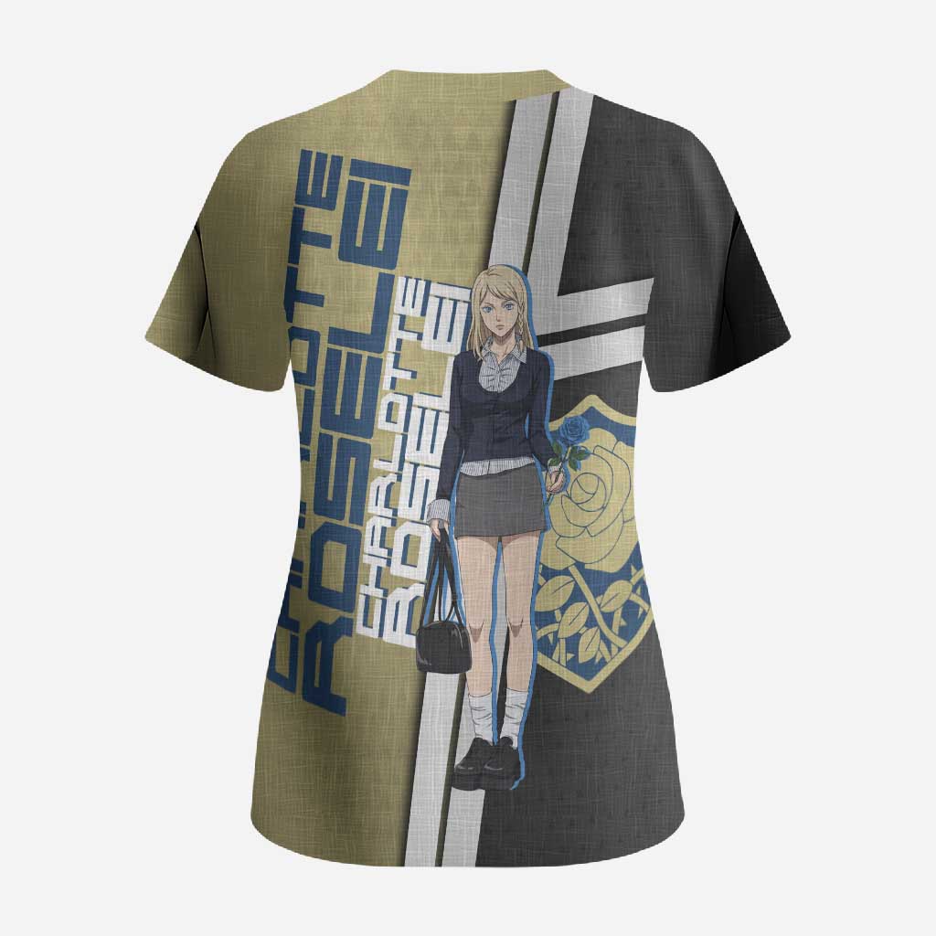 Black Clover Charlotte Roselei Scrub Top Anime Illustration Style