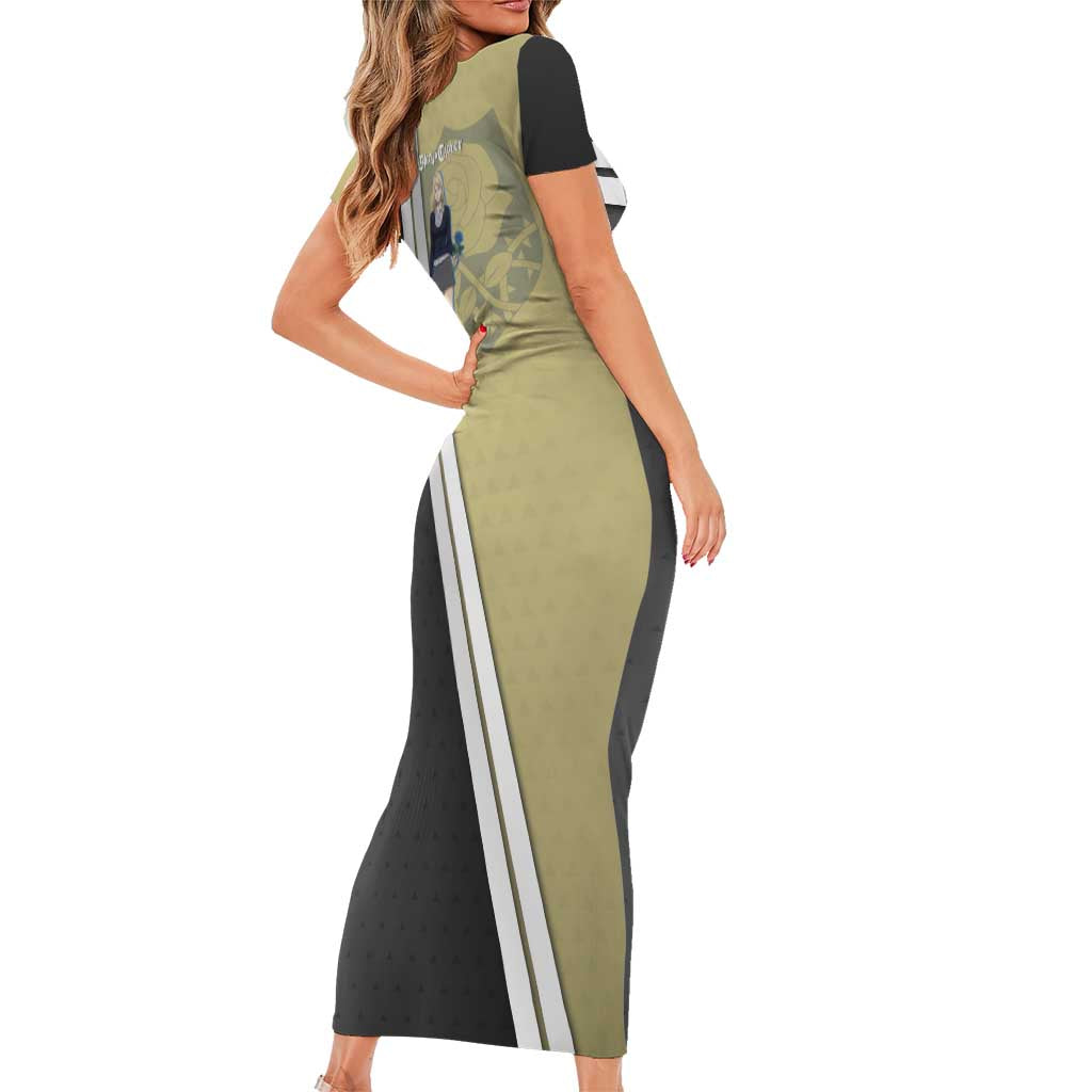 Black Clover Charlotte Roselei Short Sleeve Bodycon Dress Anime Illustration Style