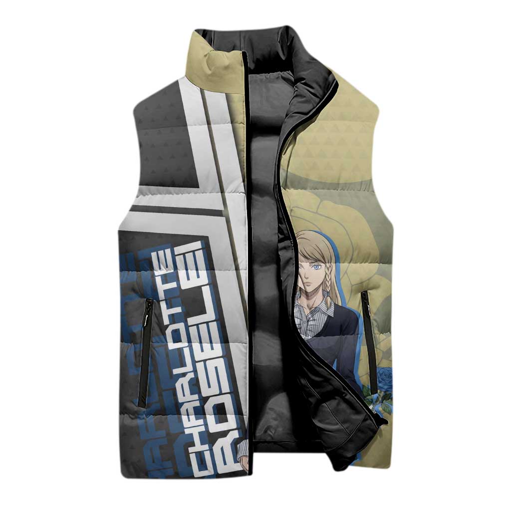 Black Clover Charlotte Roselei Sleeveless Puffer Jacket Anime Illustration Style