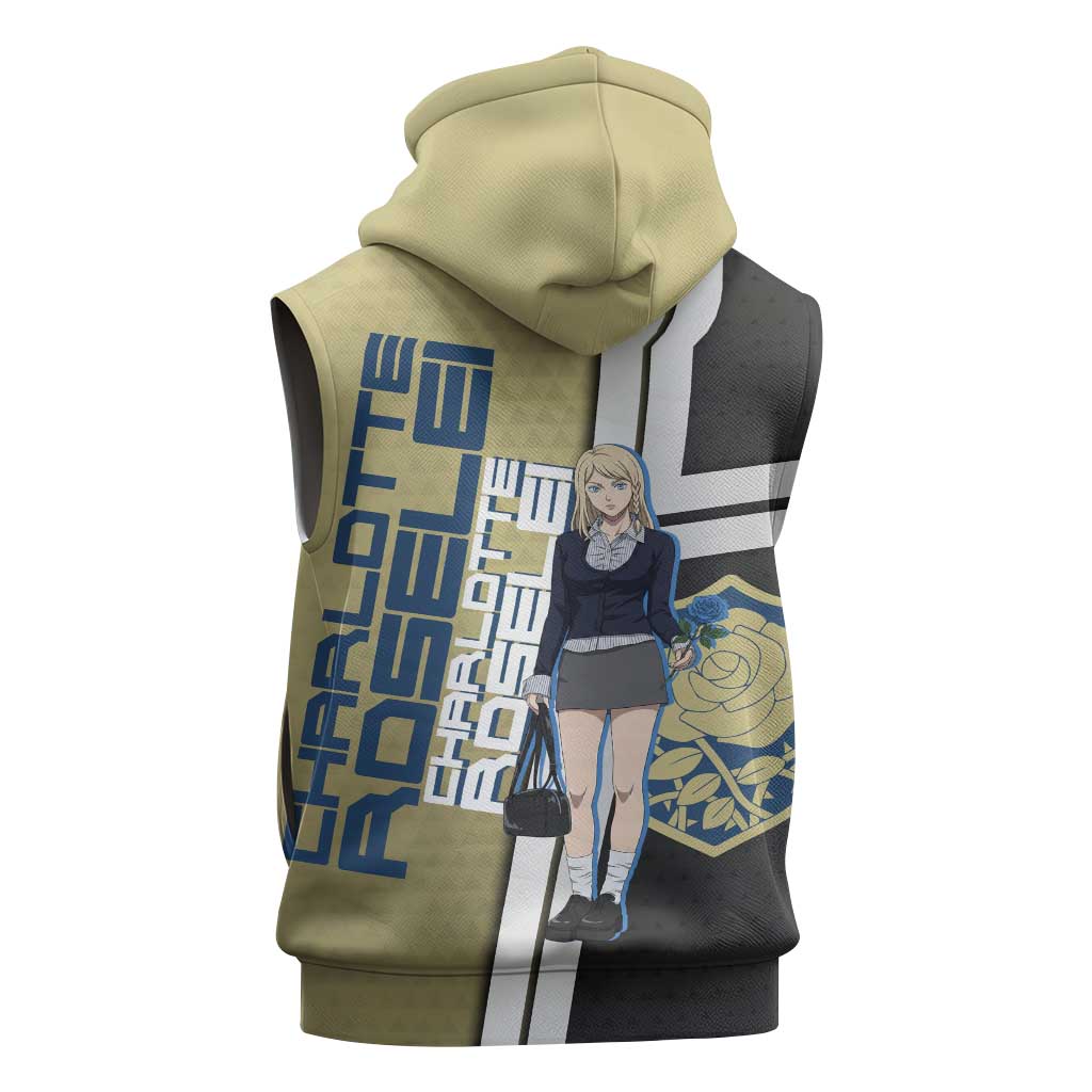 Black Clover Charlotte Roselei Sleeveless Zip Hoodie Anime Illustration Style