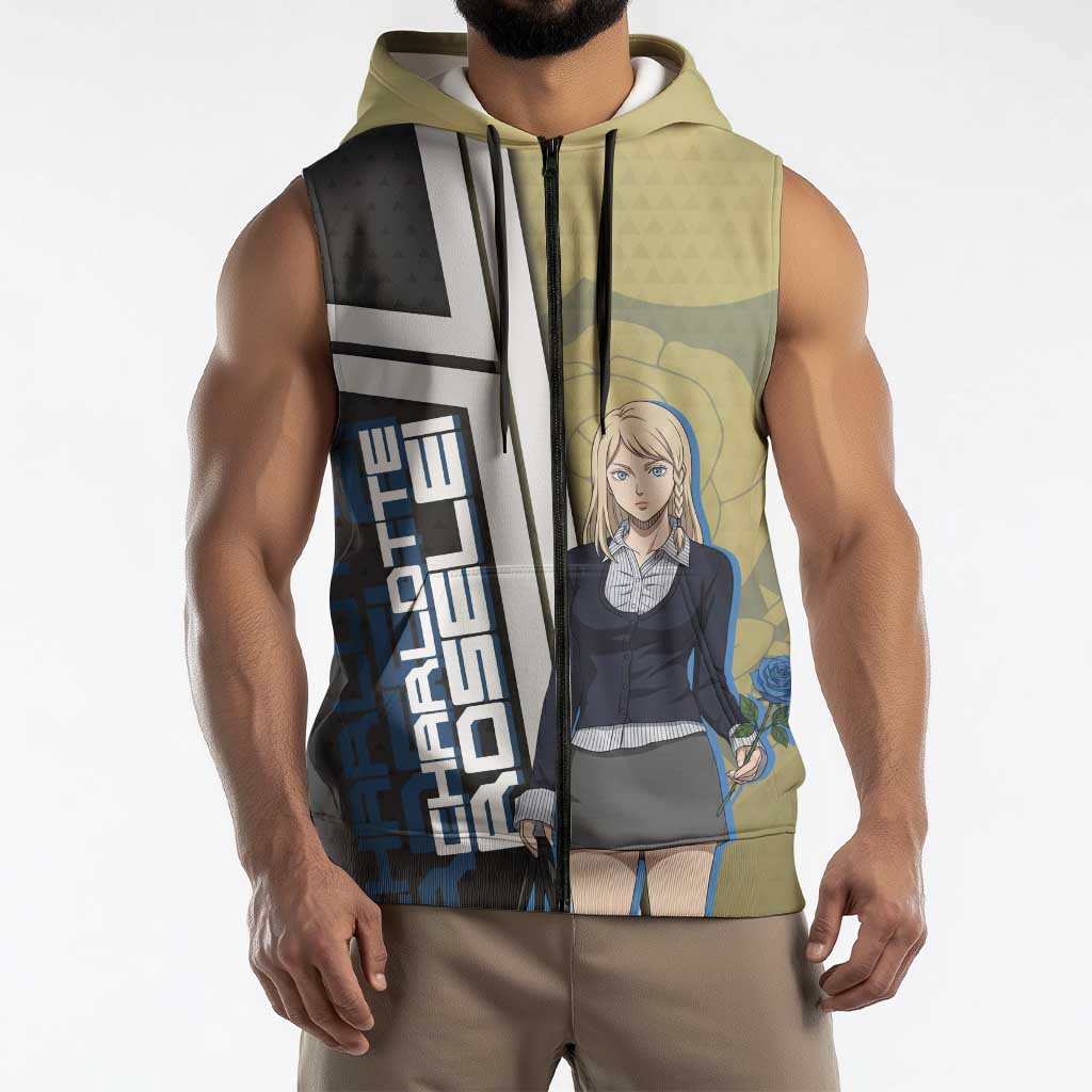 Black Clover Charlotte Roselei Sleeveless Zip Hoodie Anime Illustration Style